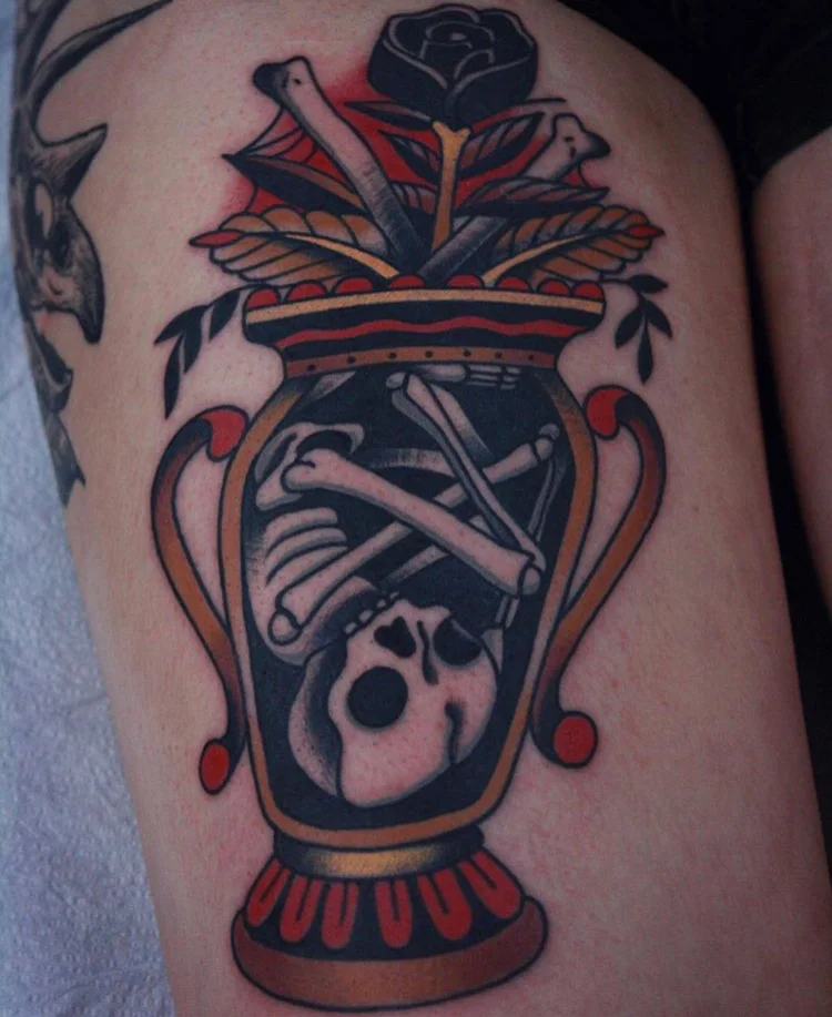 Tattoo by Max Aguilar from the new Dave Quiggle flash. Contact Max at tattoosbymax@yahoo.com for appointment inquiries. Here are a few other projects our artists have been up to this week: