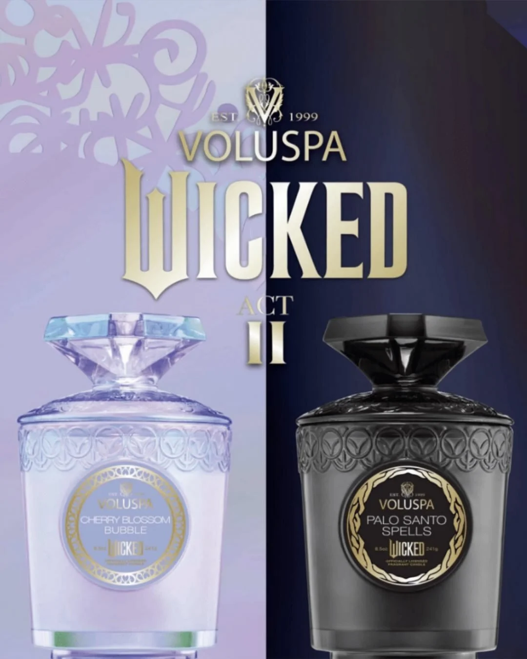 Introducing Voluspa &amp; Wicked: For Good ✨ Voluspa is the official home fragrance partner of Wicked: The Movie, coming to theatre&rsquo;s November 21st! This magical collection features two signature scents inspired by Glinda and Elphaba &mdash; Ch