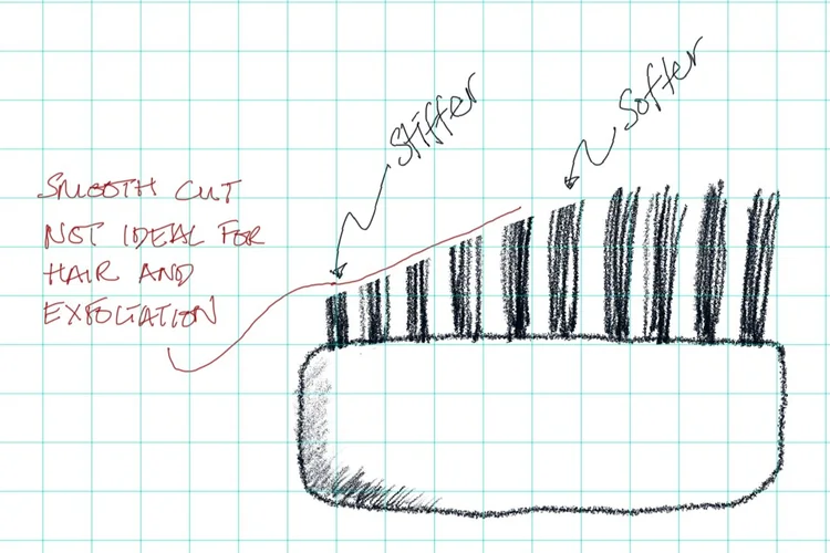 Trimmed bristles was the obvious idea, but not very workable as it defeated the purpose of boar bristles.