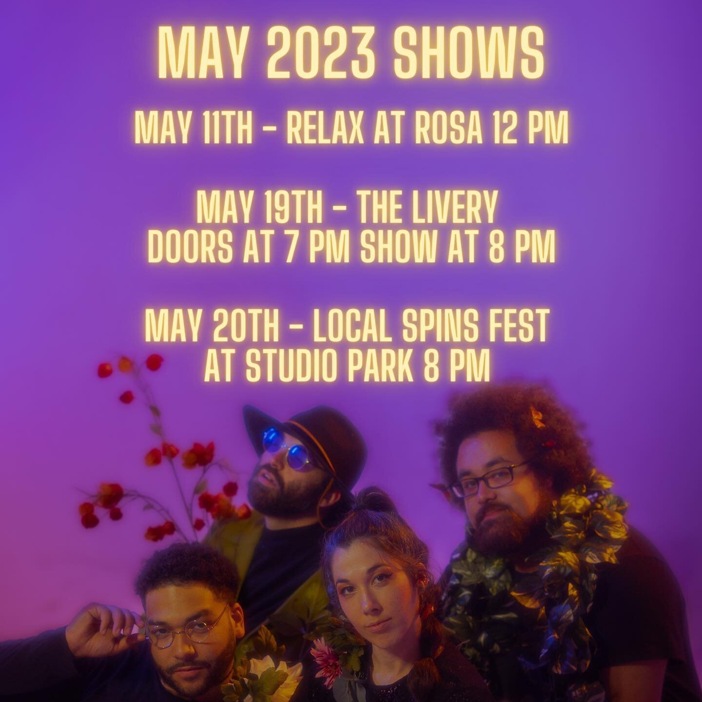We&rsquo;re basking among the May flowers for a few more spring shows!

Grand Rapids, you get a double dose of us this month and we&rsquo;re happy to be returning to Benton Harbor! Here&rsquo;s where you can find us:

TOMORROW! (May 11th) - Relax at 