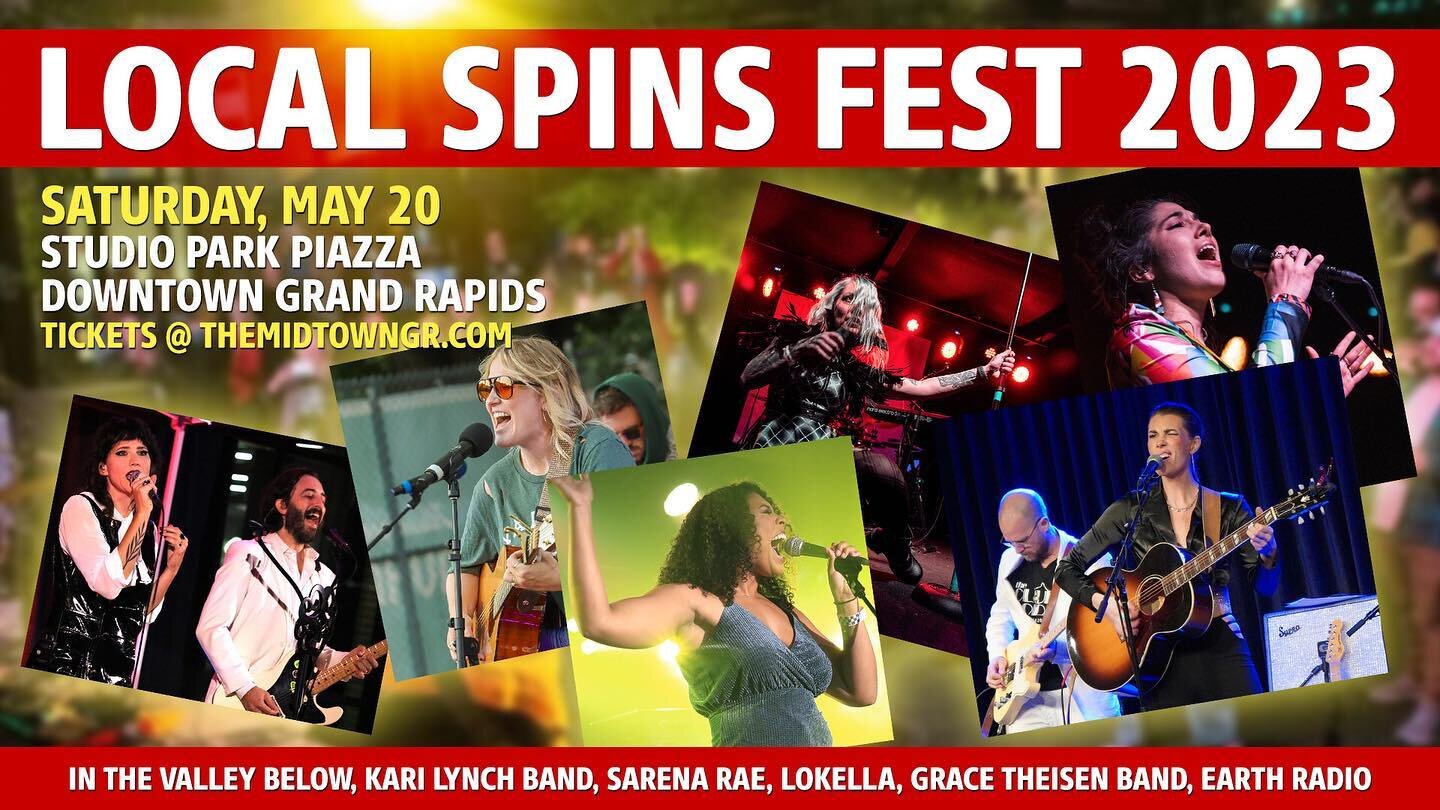 This Saturday! We&rsquo;re at Studio Park for Local Spins Festival! 🤩

Join on us this stacked lineup of some of West Michigan&rsquo;s finest women in music! 

Snag a ticket online using the link in our bio or by checking out Midtown&rsquo;s website