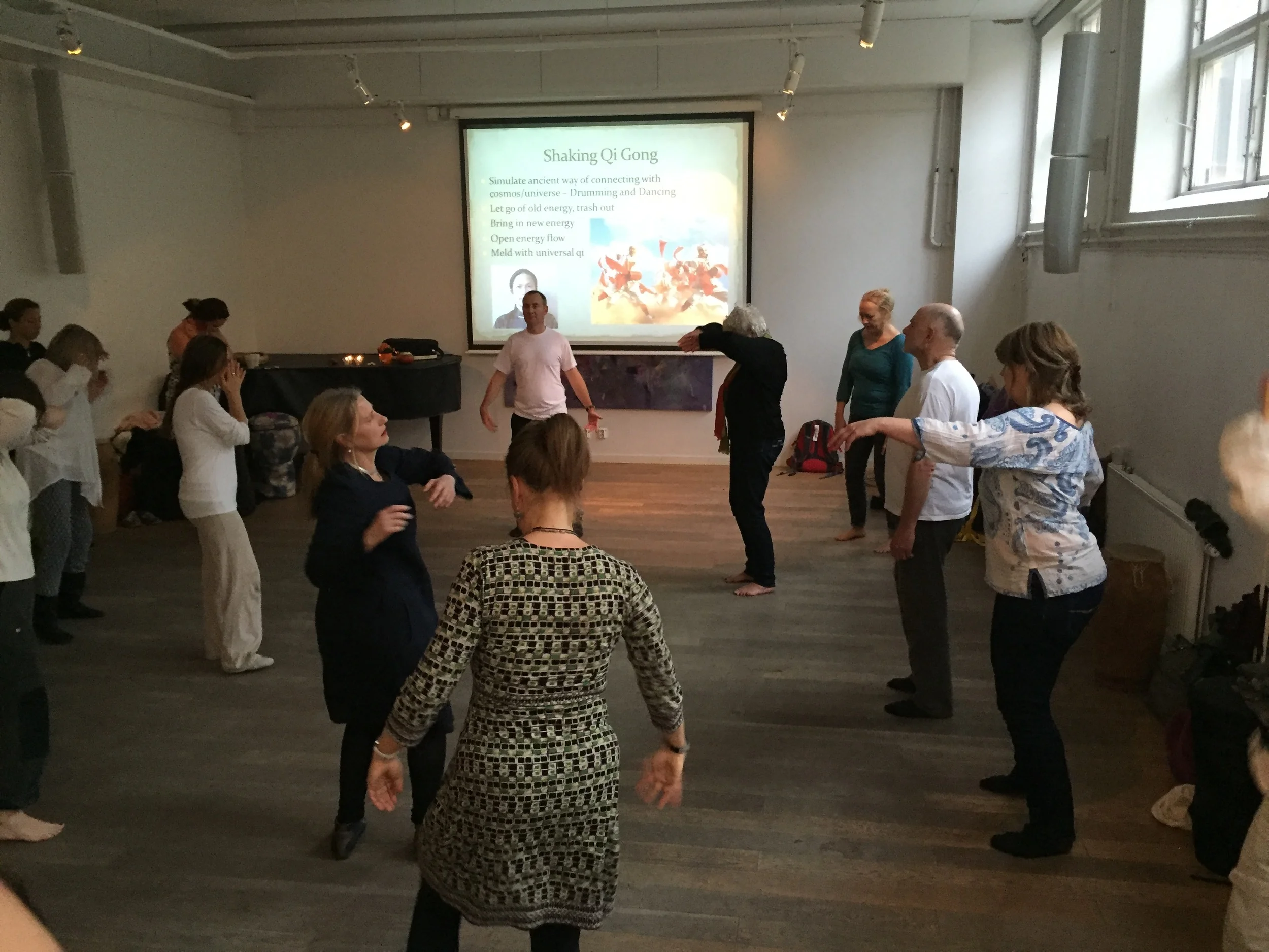 Teaching Qi Gong in Stockholm, Sweden.