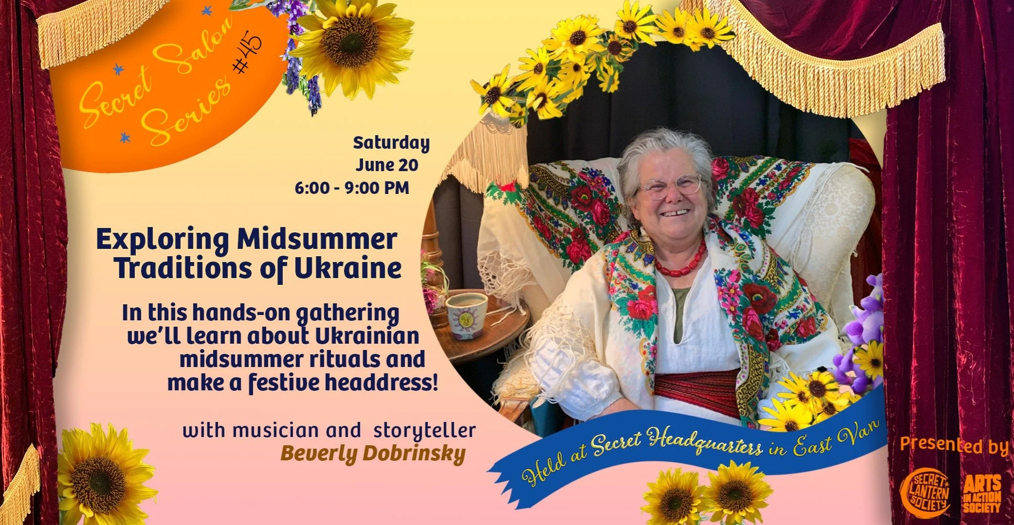 🌼☀️ Prepare for summer solstice by making a beautiful crown of wildflowers with musician and storyteller Beverly Dobrinsky.Beverly will teach us about the Ukrainian midsummer celebration known as Ivana Kupala and the food, clothing, songs, storiesan