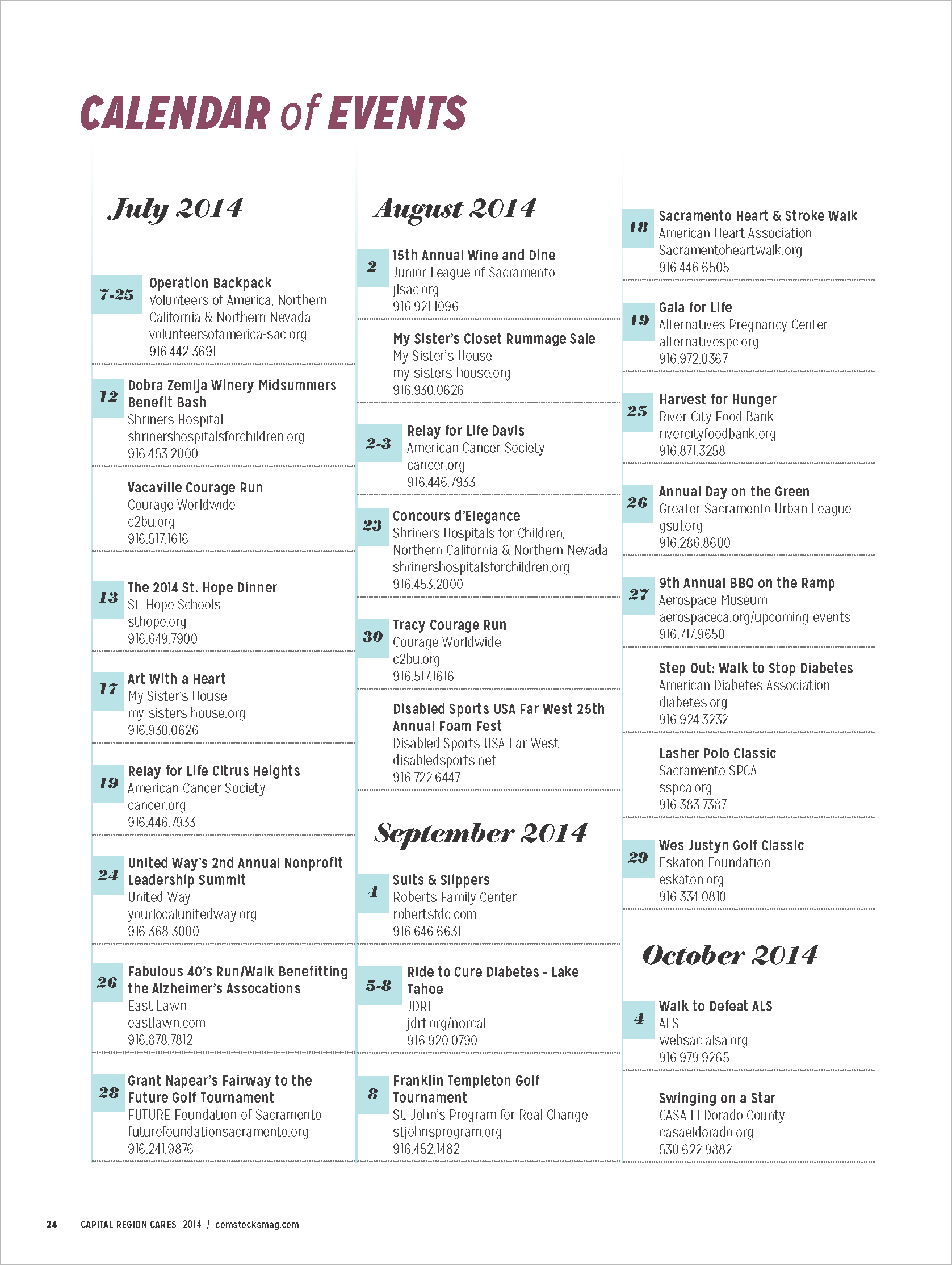 Calendar of Non-Profit Events
