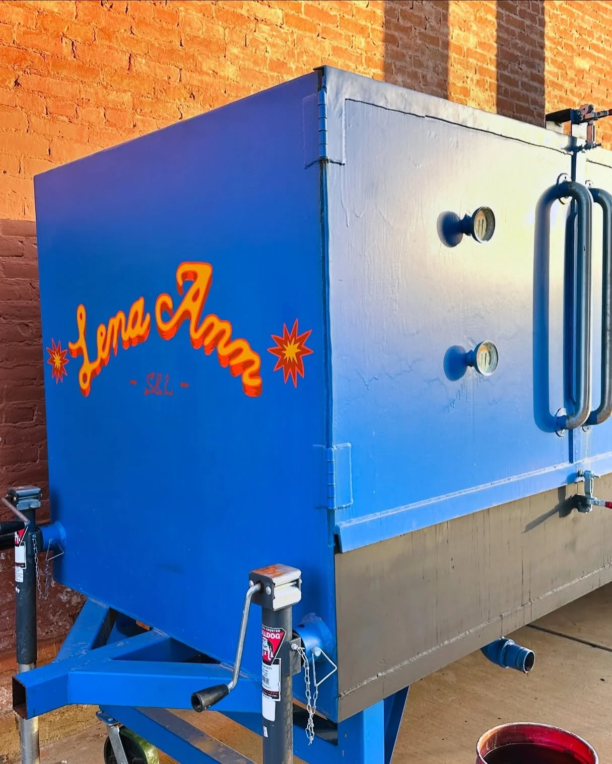 Custom BBQ Smoker Named "Lena Ann"