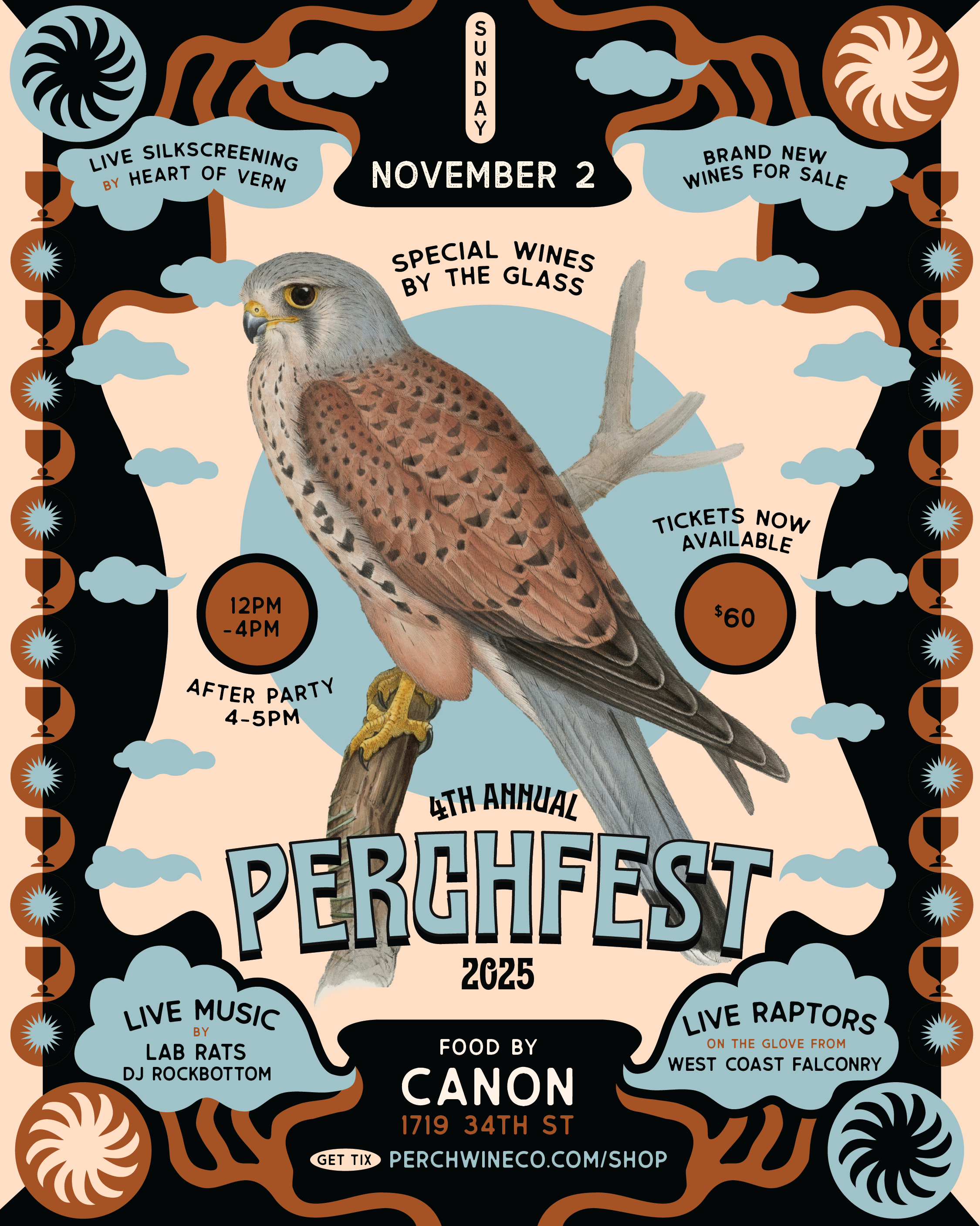 Flyer for 3rd Annual Perch Fest at Canon, Sacramento