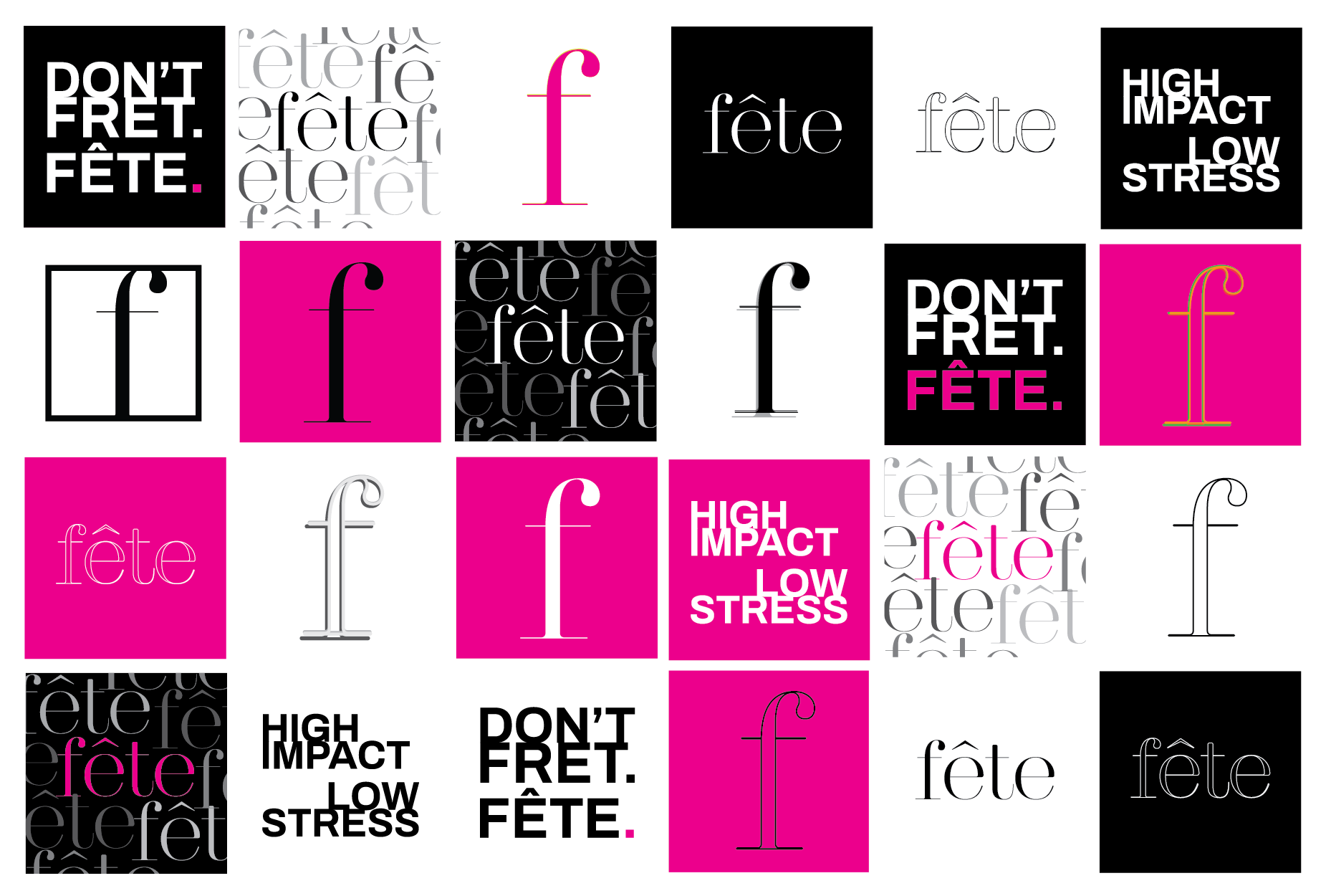 Fête Corporate Events stickers (collage)