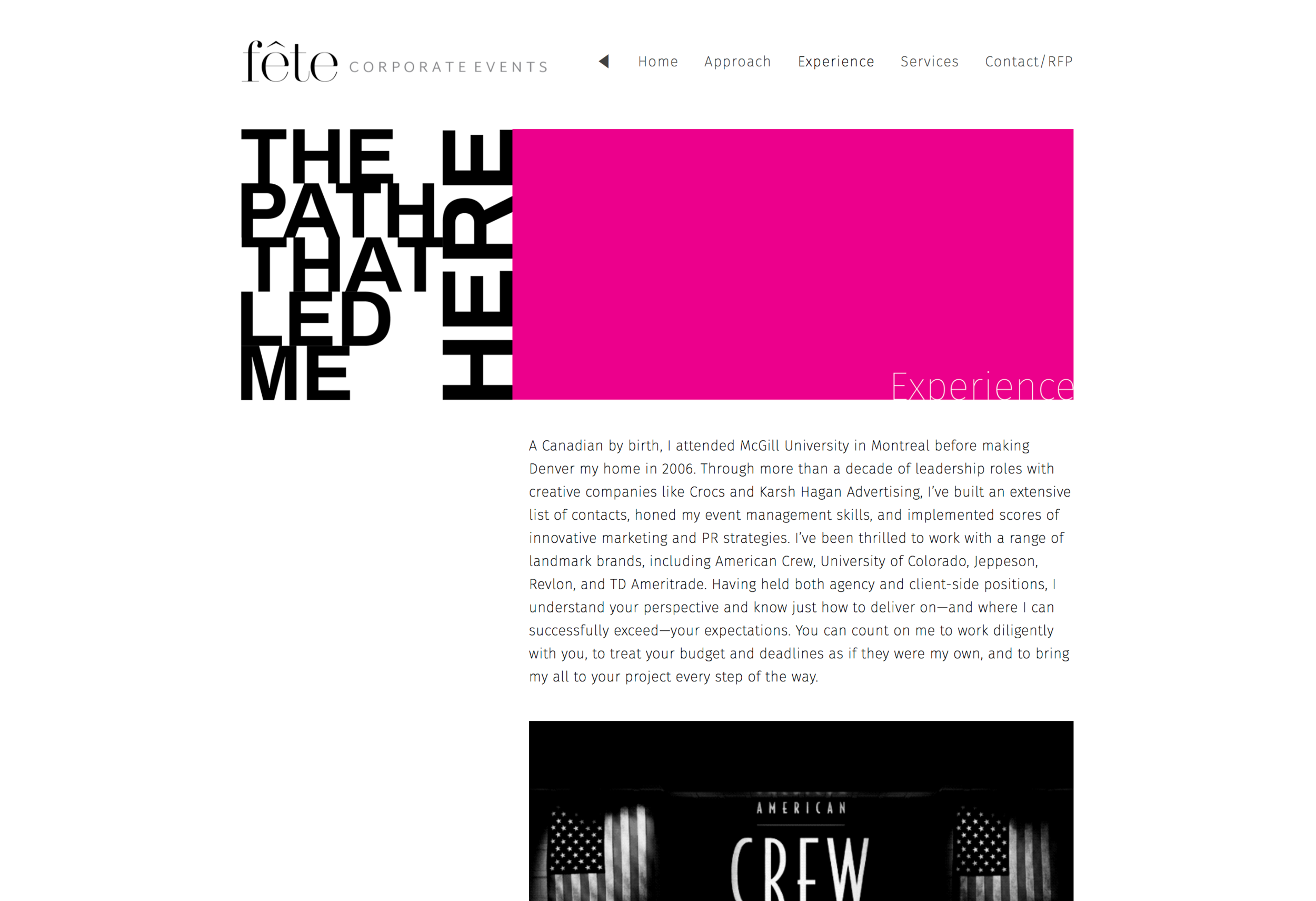 Fête Corporate Events / website page 3