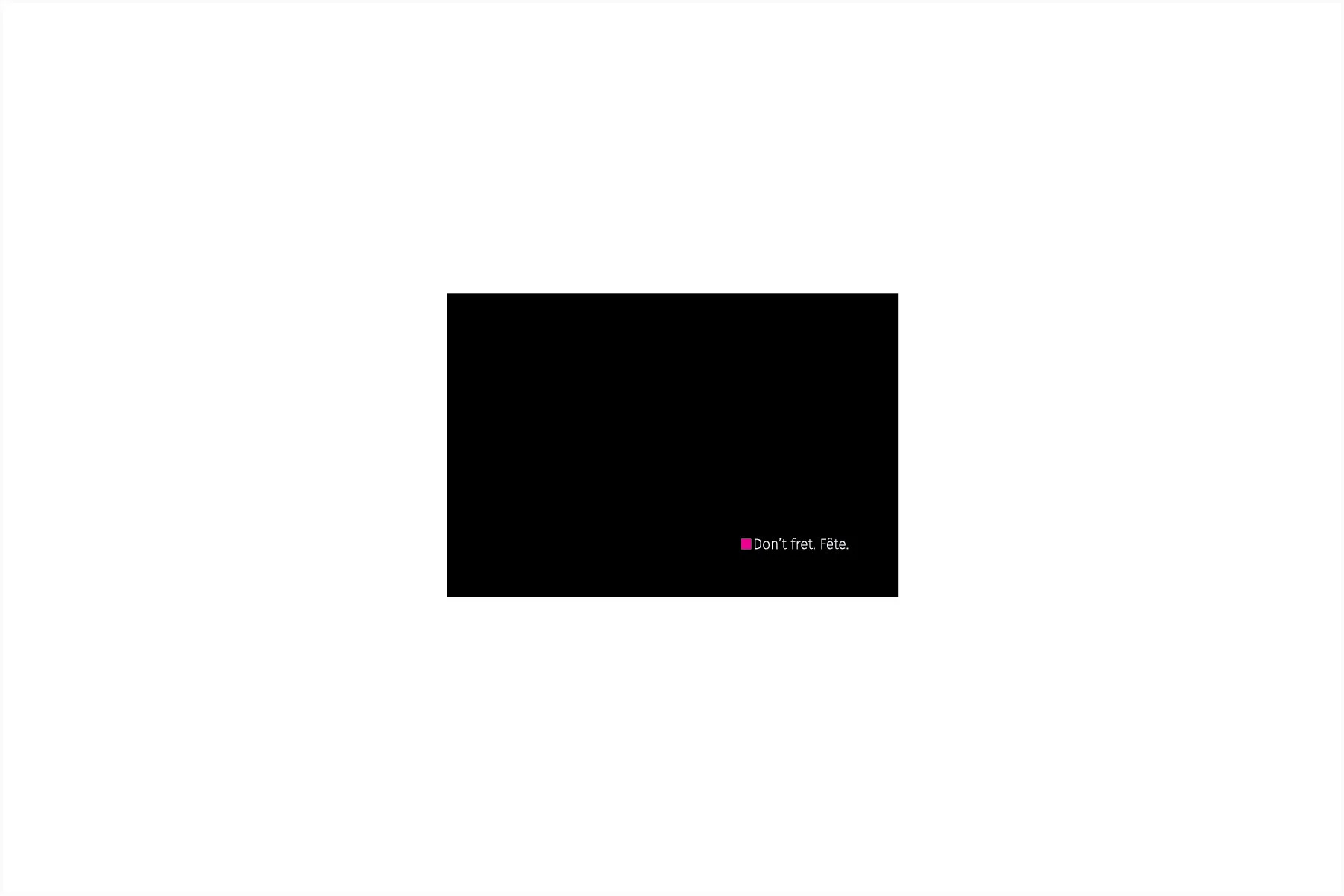 Fête Corporate Events business card front