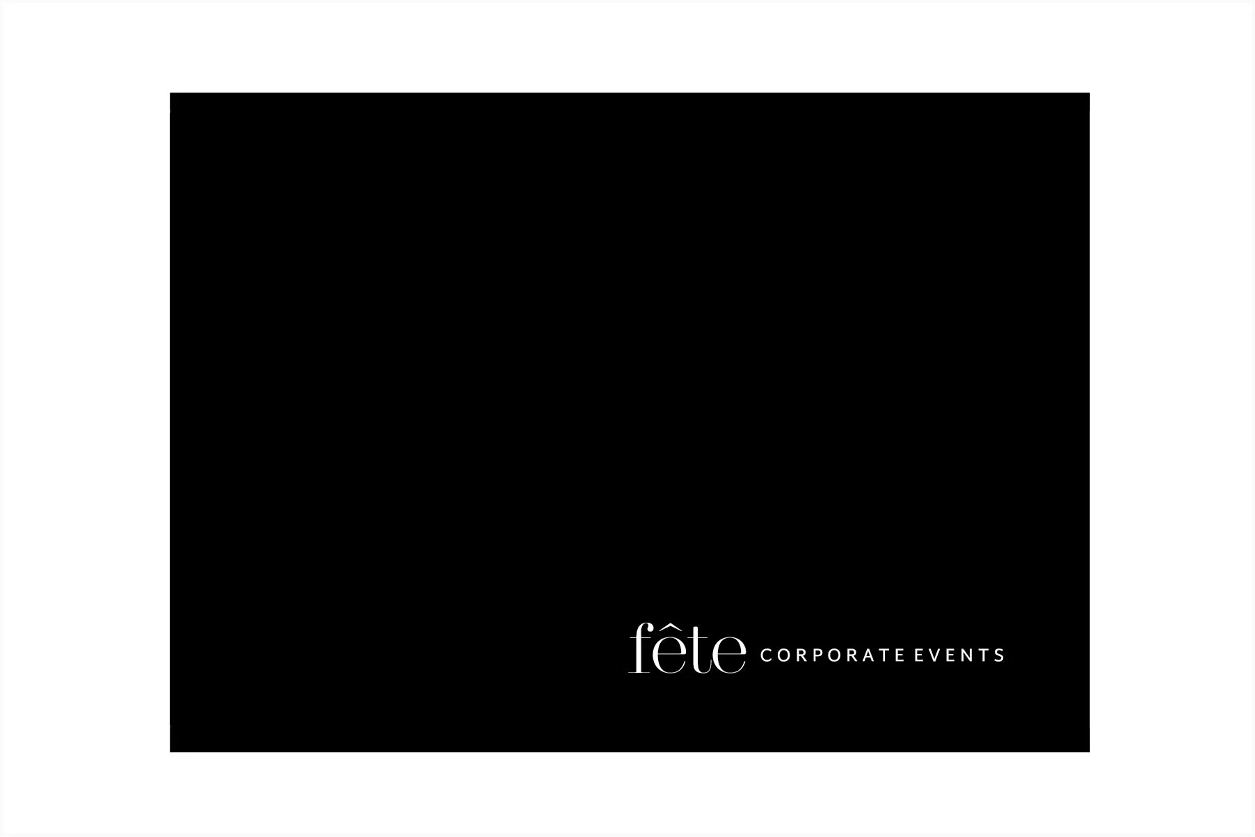 Fête Corporate Events notecard front