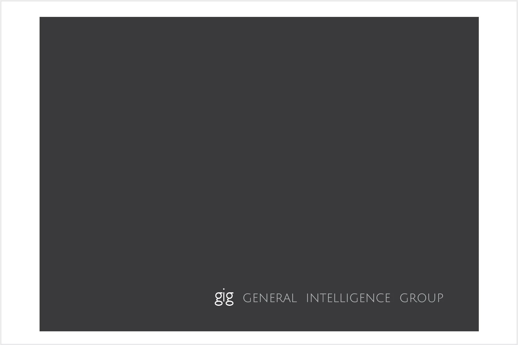 General Intelligence Group notecard front