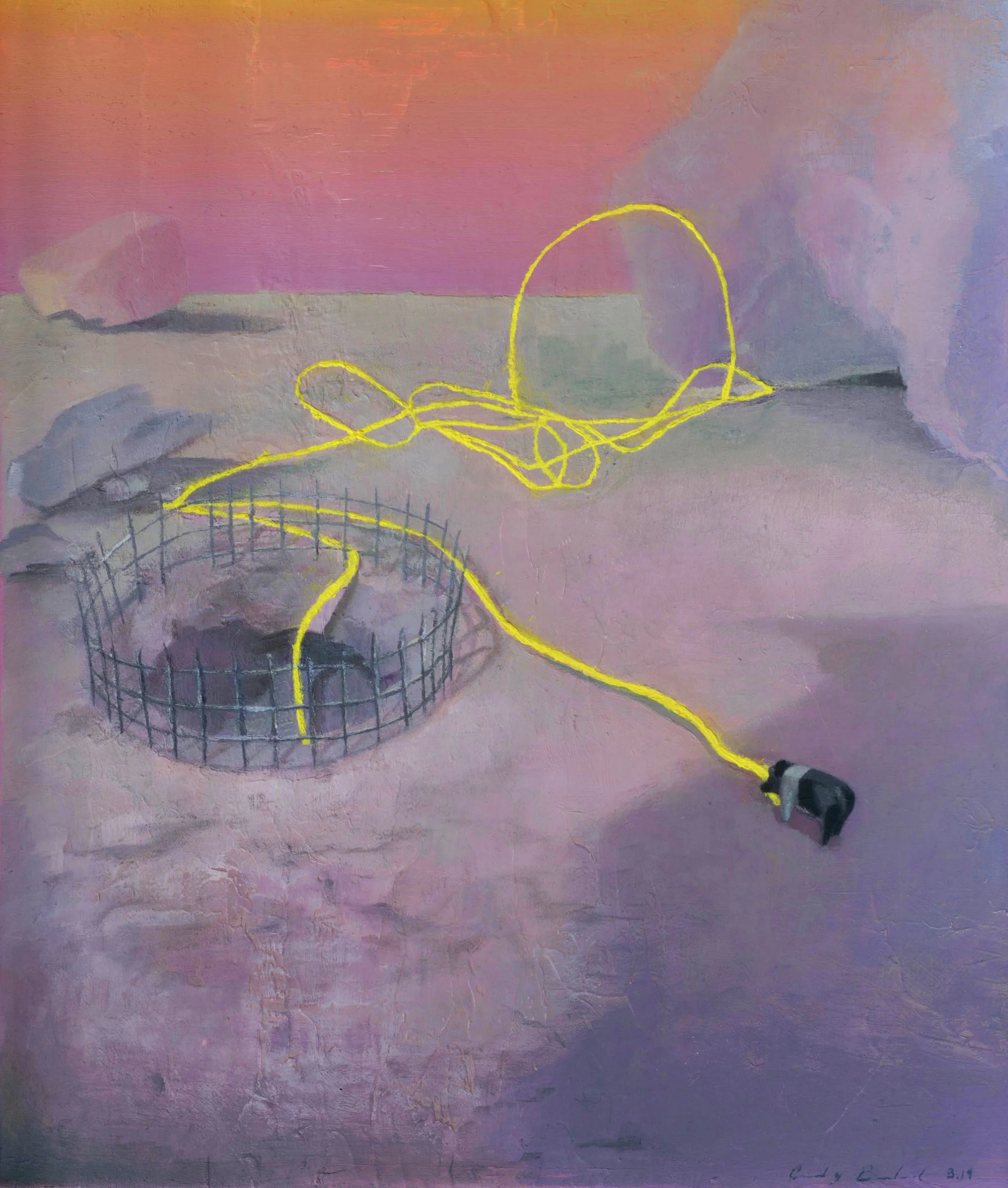 "Hole," 2014, oil on paper, 9x10 in.