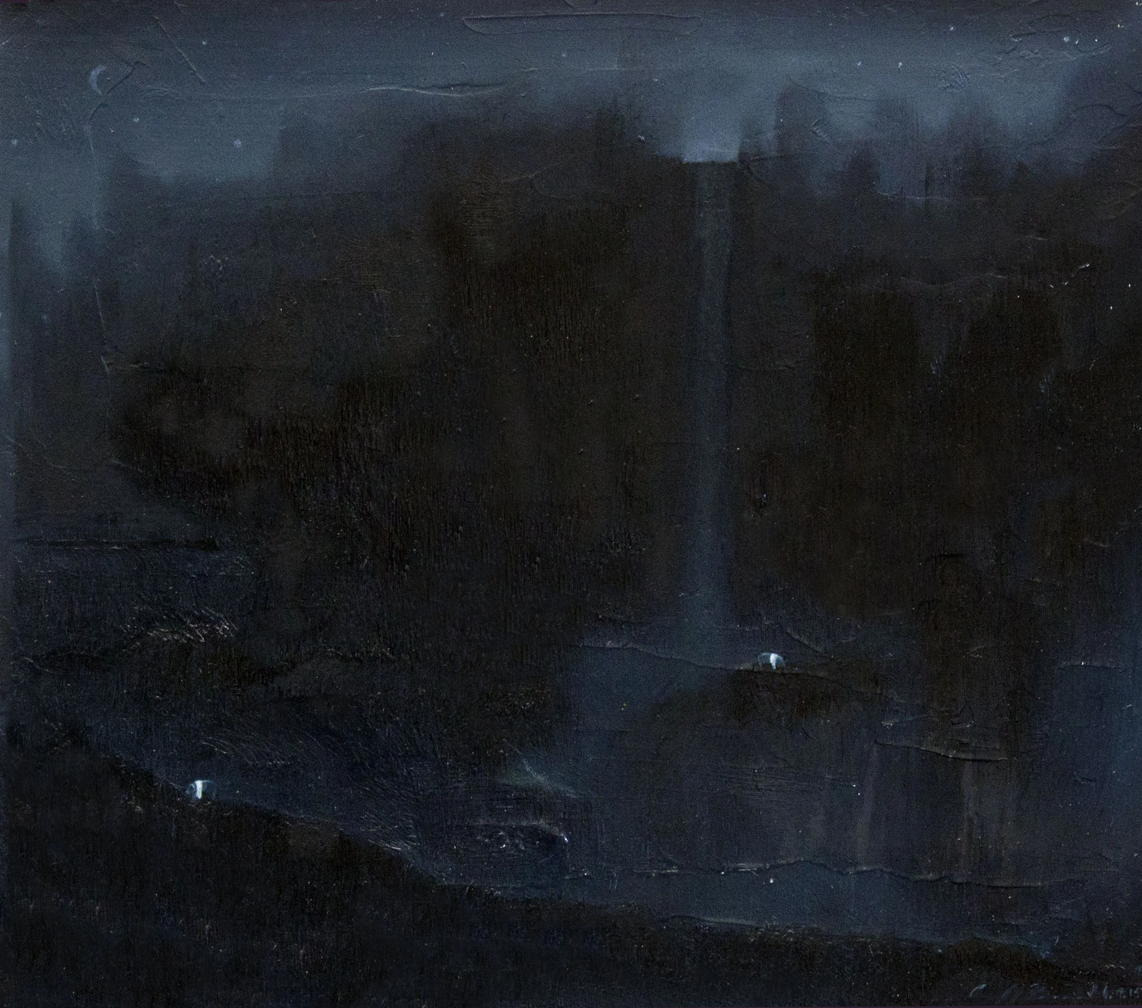 "Moon," 2014, oil on paper, 10x9 in.