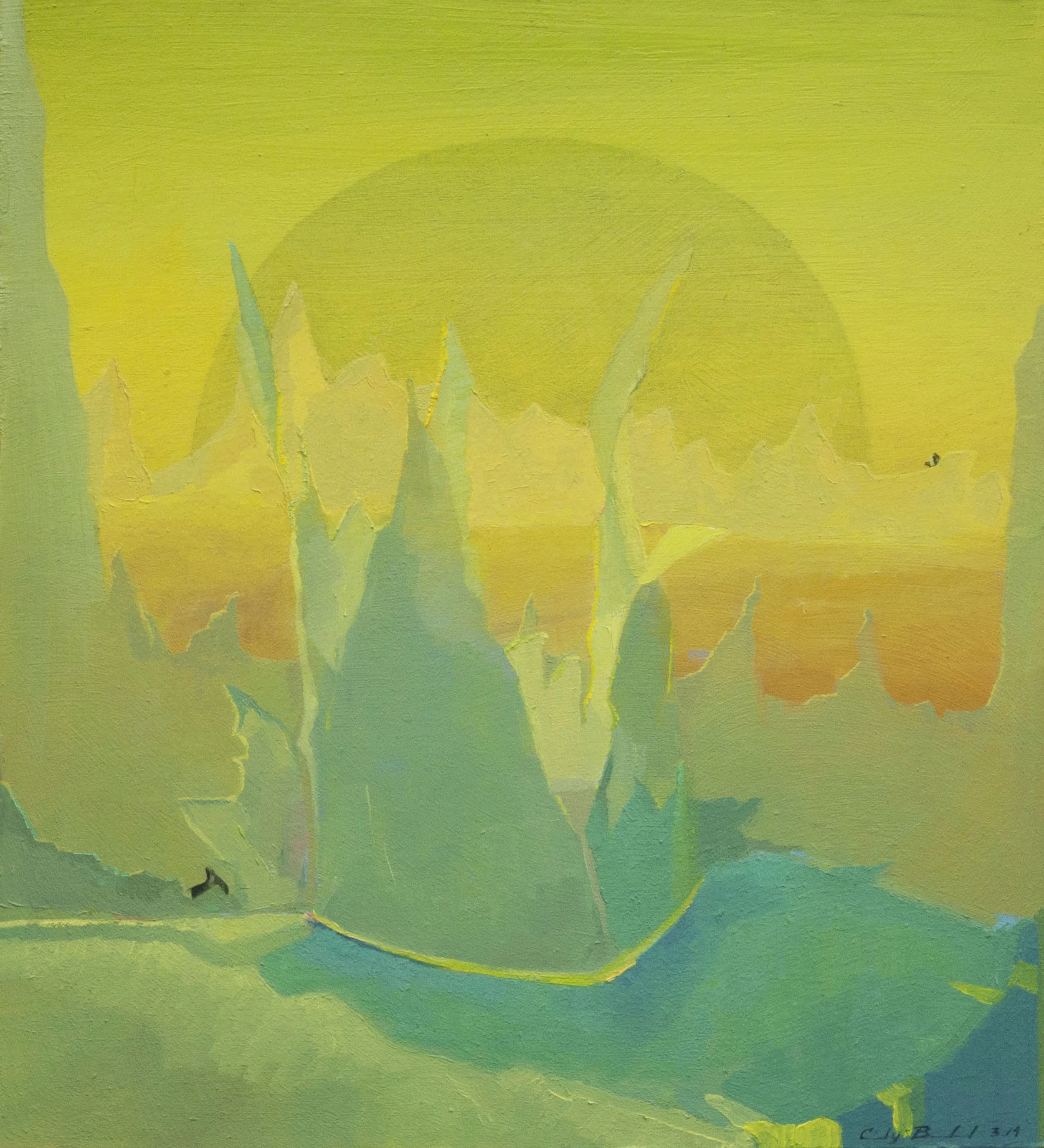 "Mountain Crown," 2014, oil on paper, 9x10 in.