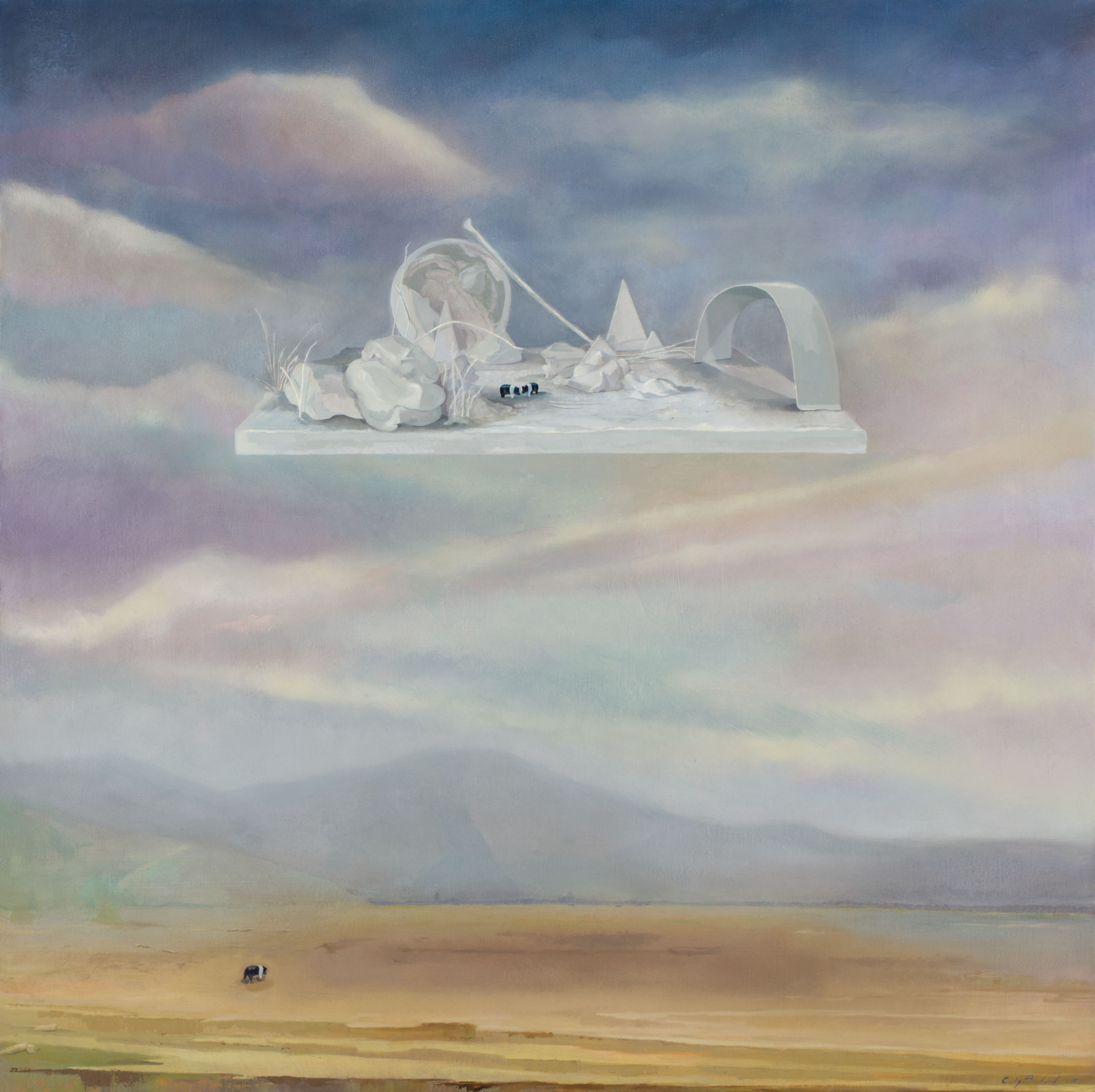  "Floating White Land," 2015, oil on canvas, 40x40 in. 