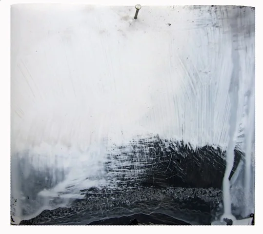 "Baptism," 2012, charcoal and gesso on mylar