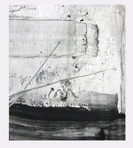 "For Edward Hamel," 2012, charcoal and gesso on mylar