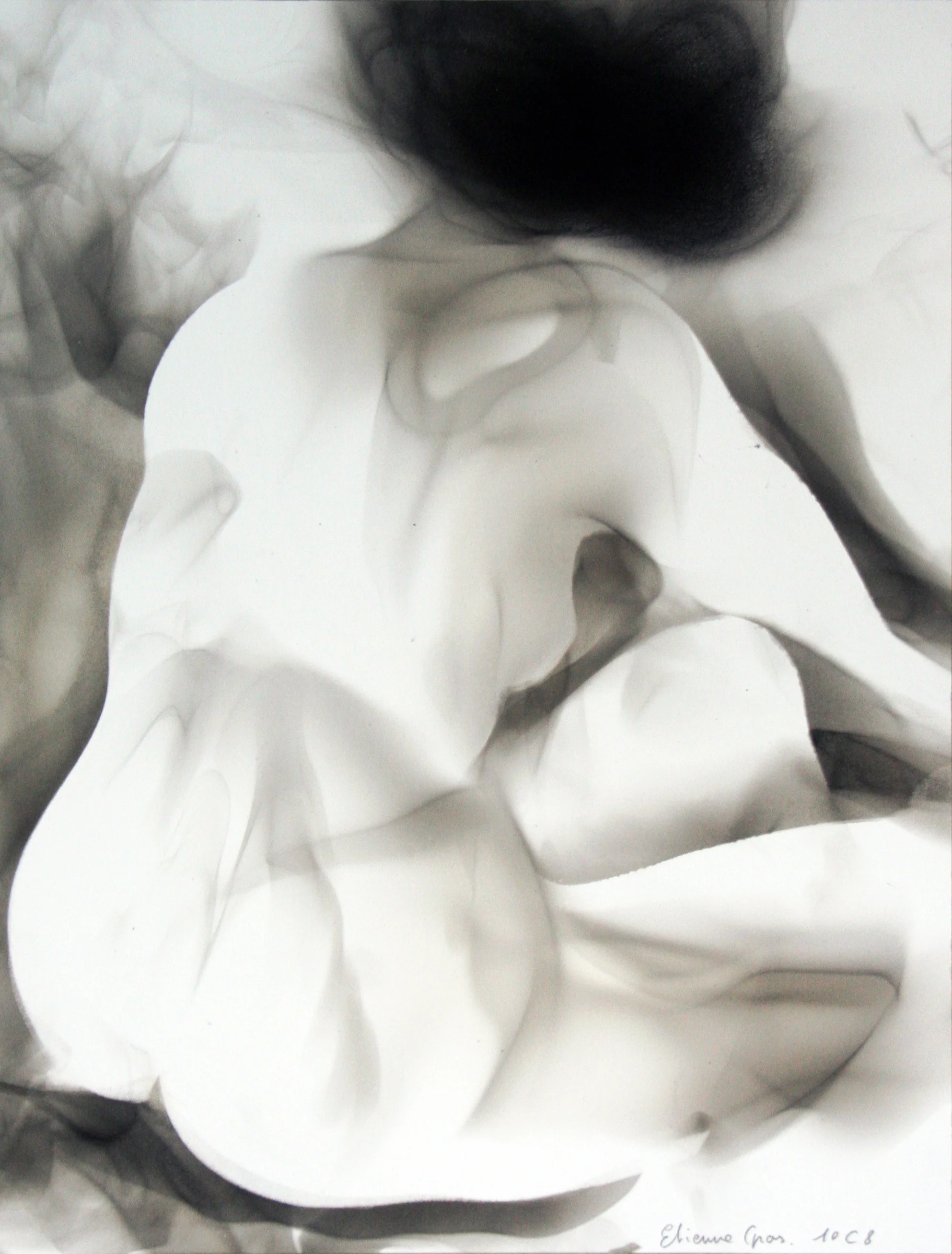 "Fumée F9/a1," 2010, carbon on paper, 12.5x10 in.