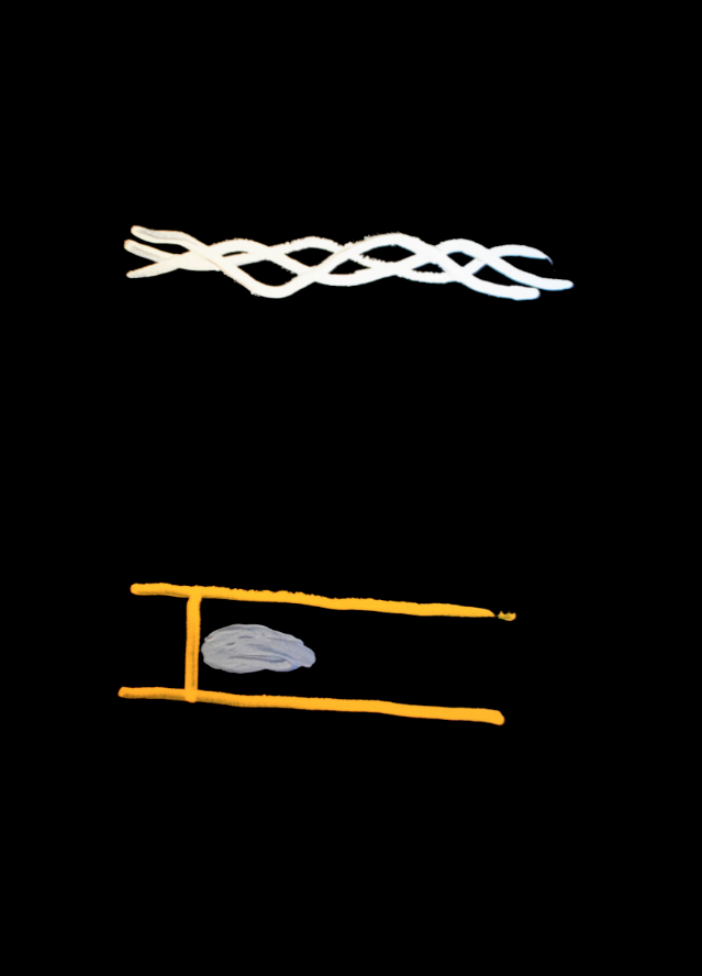 "Untitled 5," 1983, acrylic on black paper, 20x26 in.
