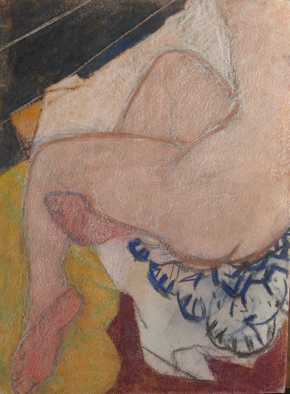  "Model with Crossed Legs," 1988, pastel, 30x22.5 in. 