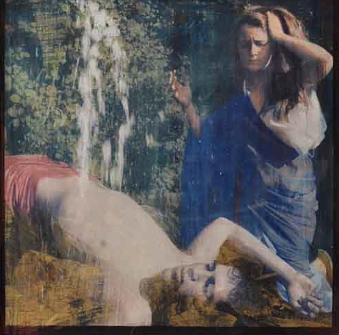  "Galatea et Acis," 2012, gum bichromate and paint on glass, 12x12 in. 