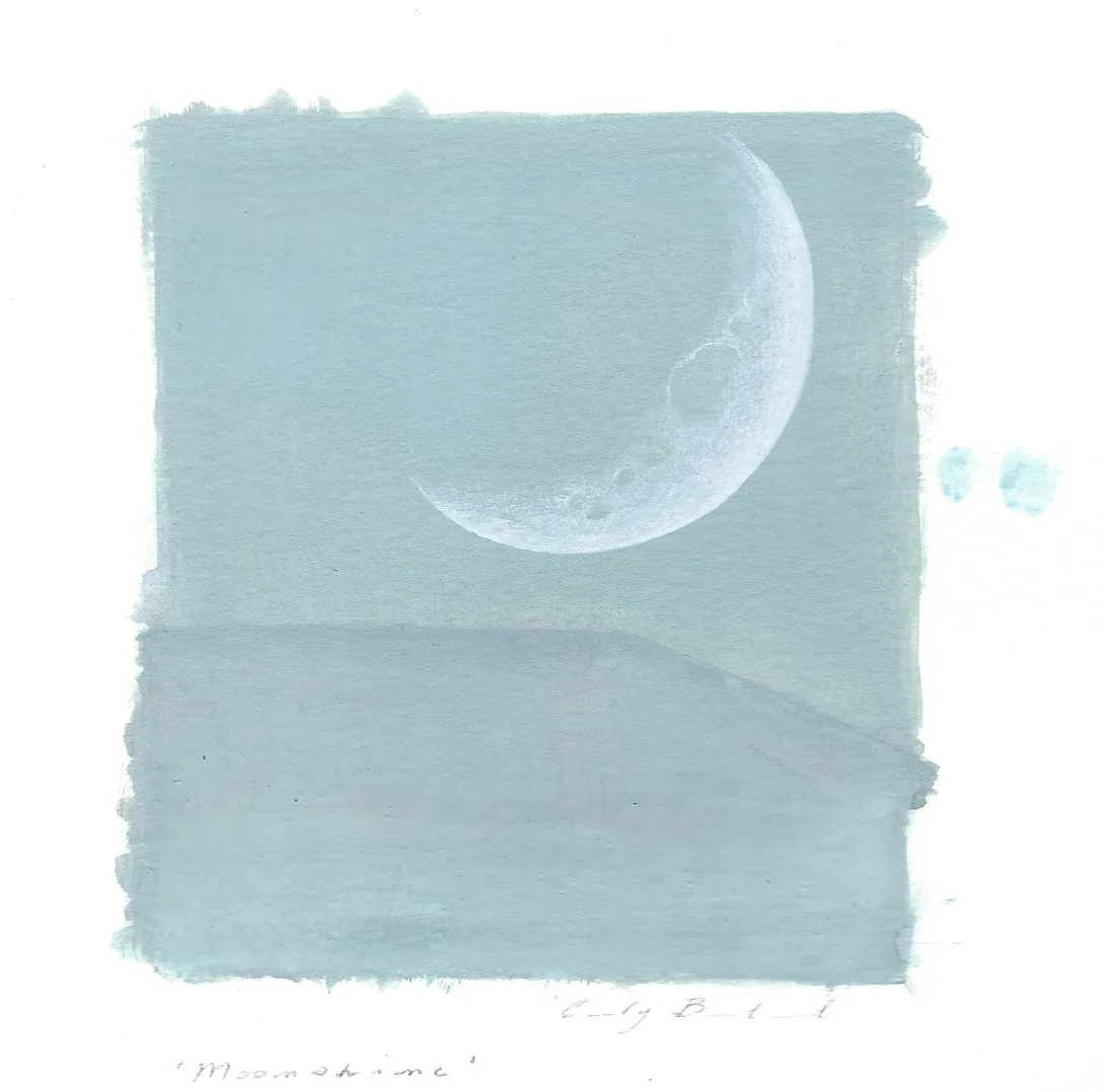 Cindy Bernhard, "Moonshine", 2015, gouache on paper, 6x6 in.