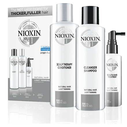 NIOXIN 3 PART SYSTEM  for natural hair with light thinning — HAIRWAVES