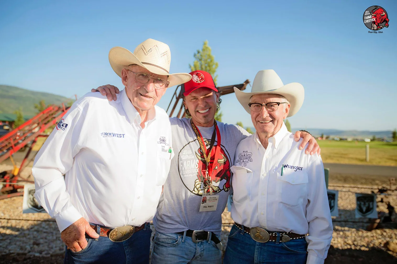 Gerald Young, Bill White, and Ken Woolstenhulme at the Oakley Rodeo 2017.
