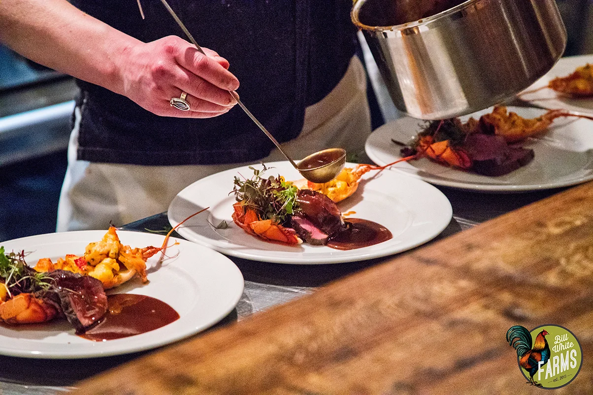 The main entrée: buffalo tenderloin with lobster