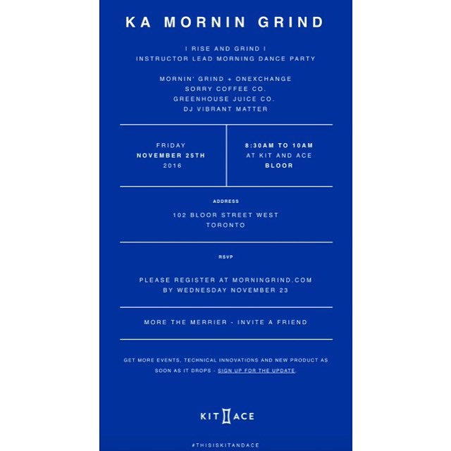 RISE AND GRIND next Friday, November 25 at 8:30am! FREE!
💃🏼
+live DJ set +Greenhouse Juice
+Sorry Coffee Co
+GOOD VIBZ
+Moving Bodies!
🏋🏽💃🏼
PRE-Register to reserve spot www.morningrind.com
.
.
.
.
.
.
#getupandmove #riseandgrind #jointhemovemen