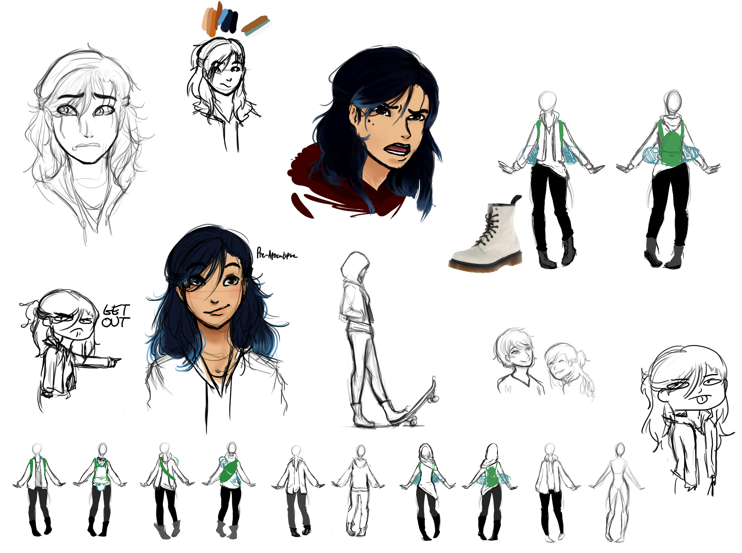  Designing the protagonist & playing with her look. 