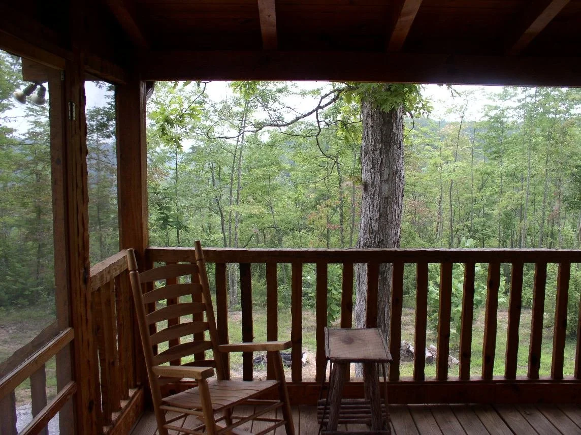  Covered porch at Laurel Bluff cabin 