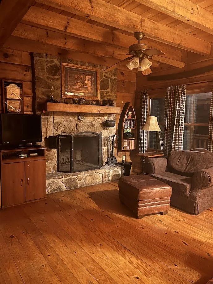  Living room at Turkey Scratch cabin 