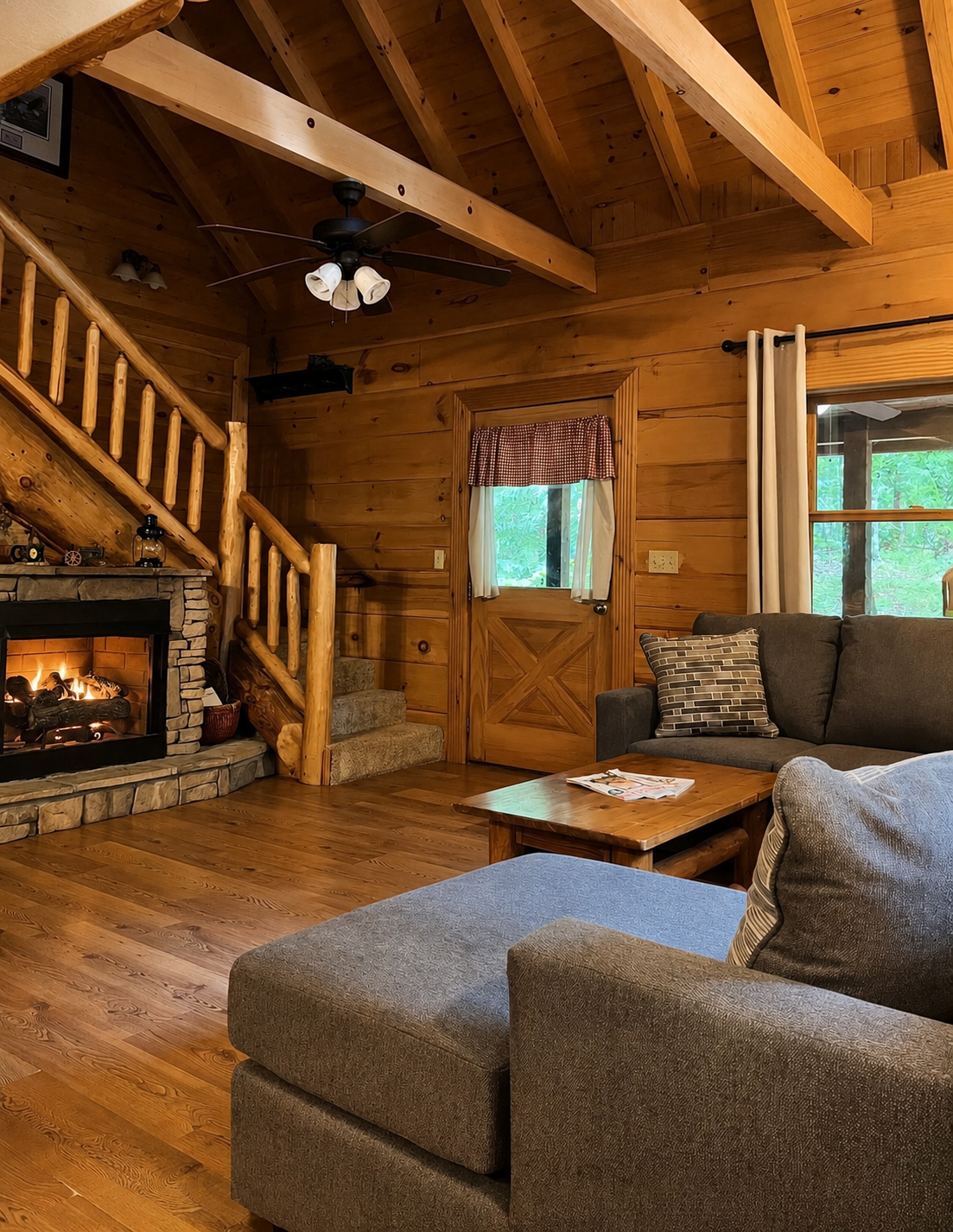  Gas fireplace at Misty Morning cabin 