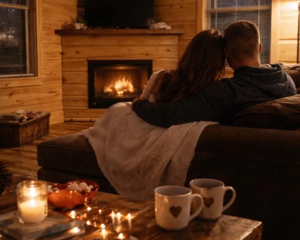 couple relaxing at private Laurel Fork cabin in Tennessee