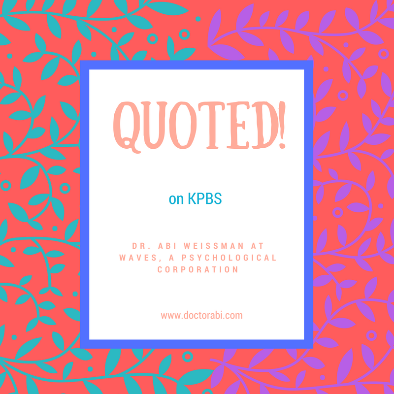 Quoted: We were on KPBS!
