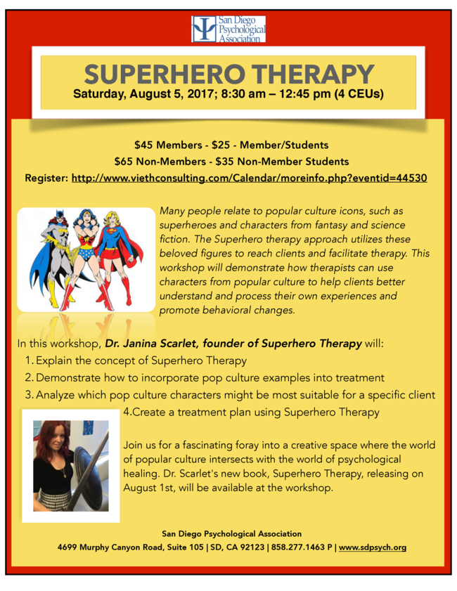 Can't wait to learn about superhero therapy!! 