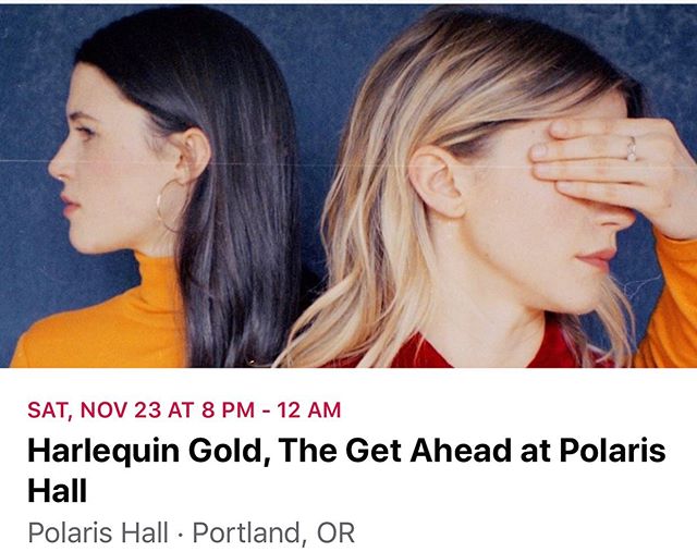✨💜Last minute show addition! We&rsquo;ll be hitting @polarishallpdx with Vancouver, BC based Indie Pop group @harlequingold one week from today! This will be our last show of the year as we continue to buckle down on new music, so get your tix now, 