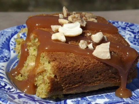 Caramel Cashew Asparagus Muffin Squares