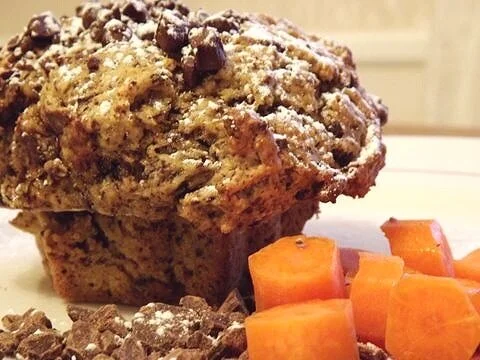 Banana Carrot Dark Chocolate Muffins