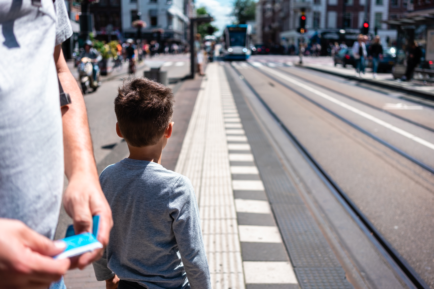 waiting for the tram