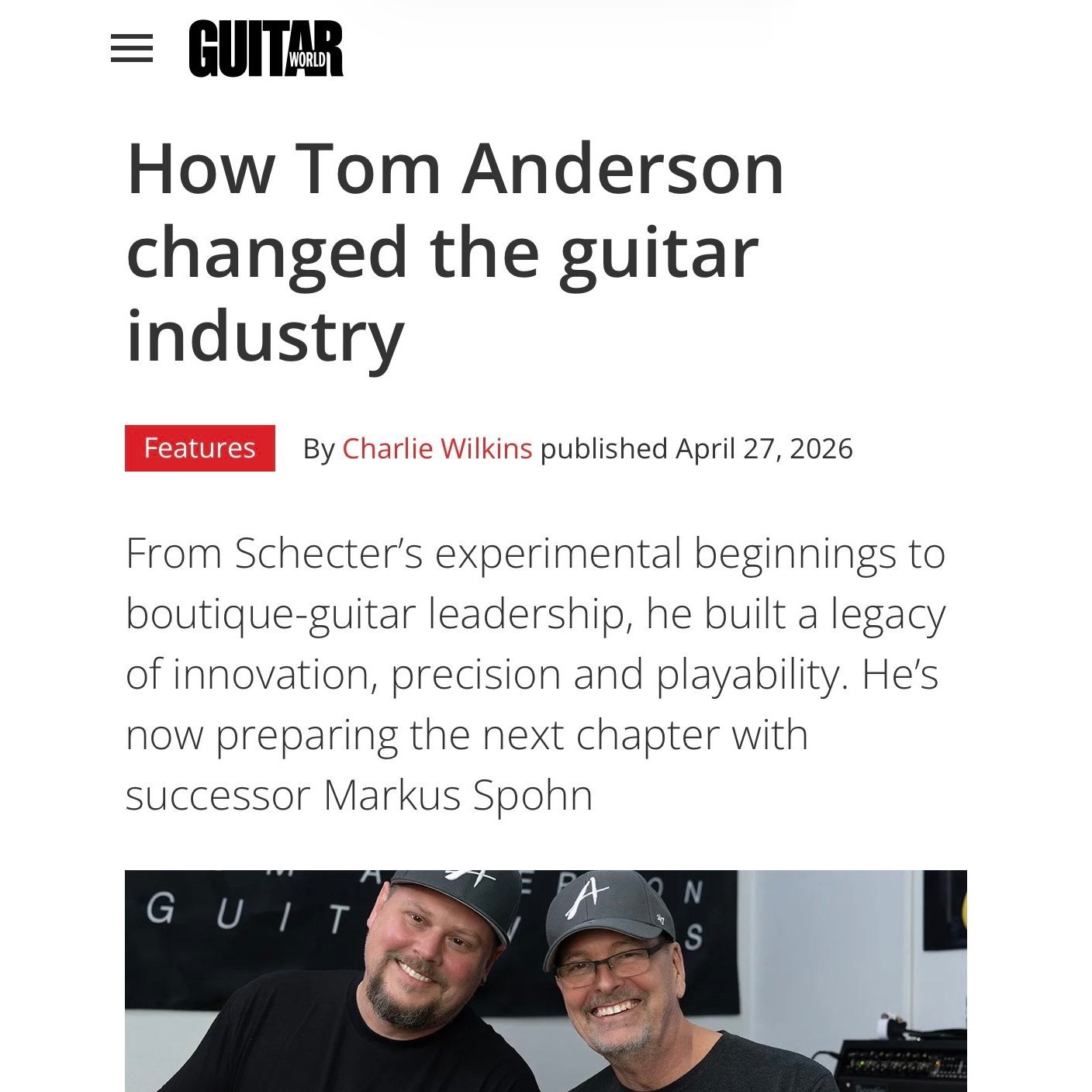 Check us out in Guitar World