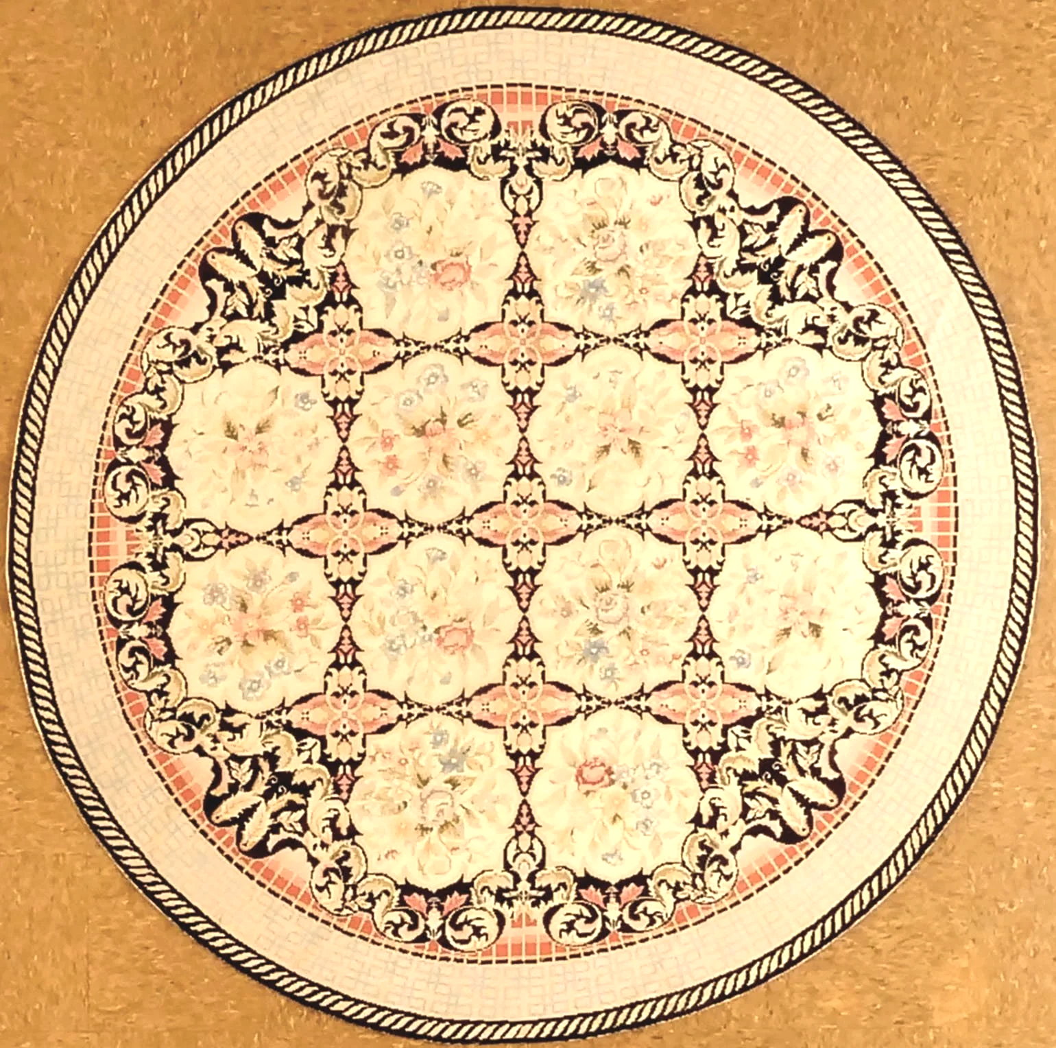 5.11+x+5.11+Needlepoint+N-1334+.with French Aubusson Design