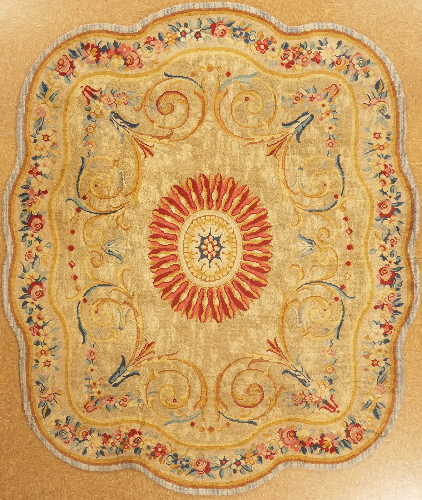 7.8 x 9.1 Antique Savonnerie Spain