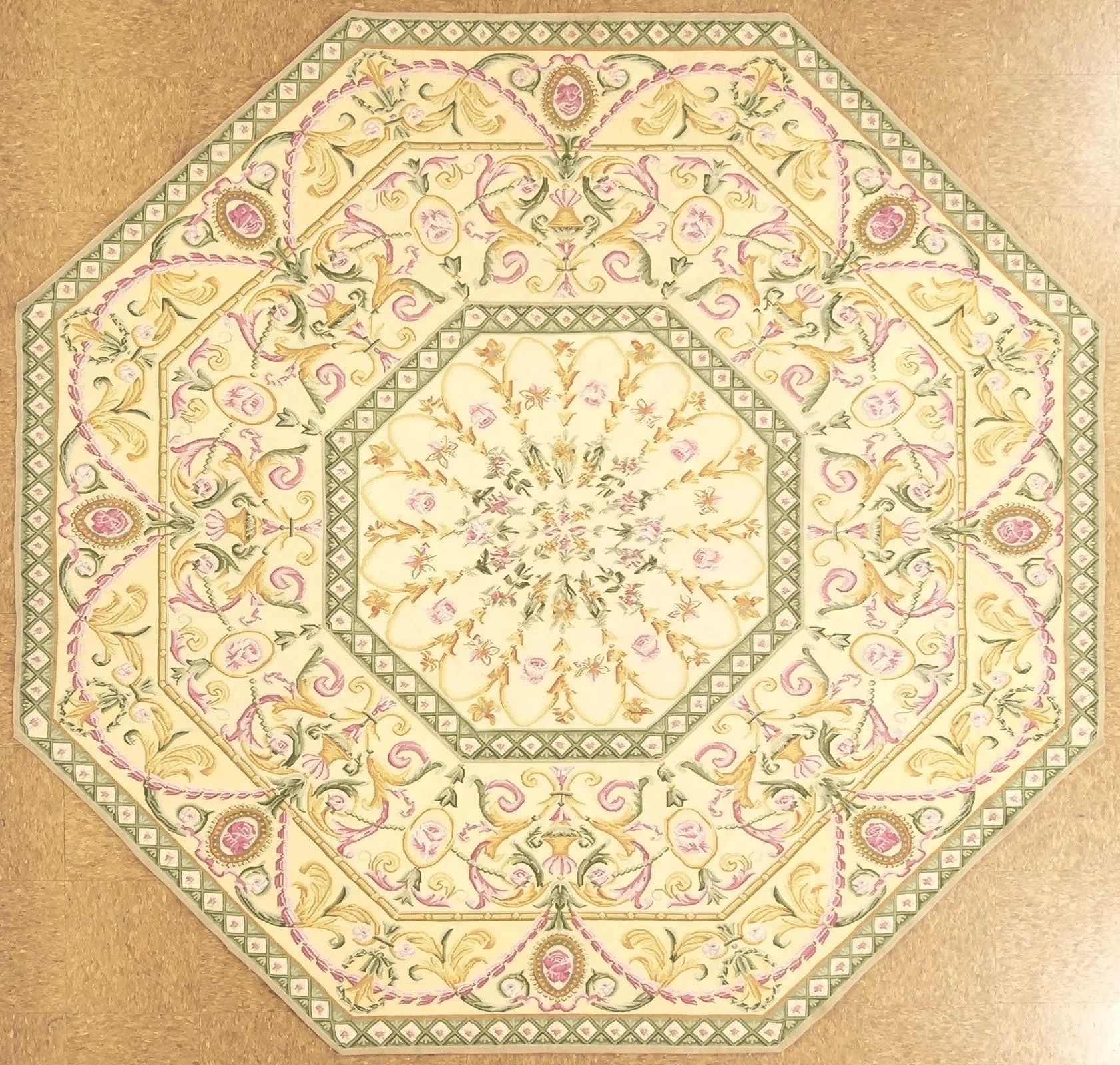 8.9 x 8.9 Octagonal Aubusson Rug 9813