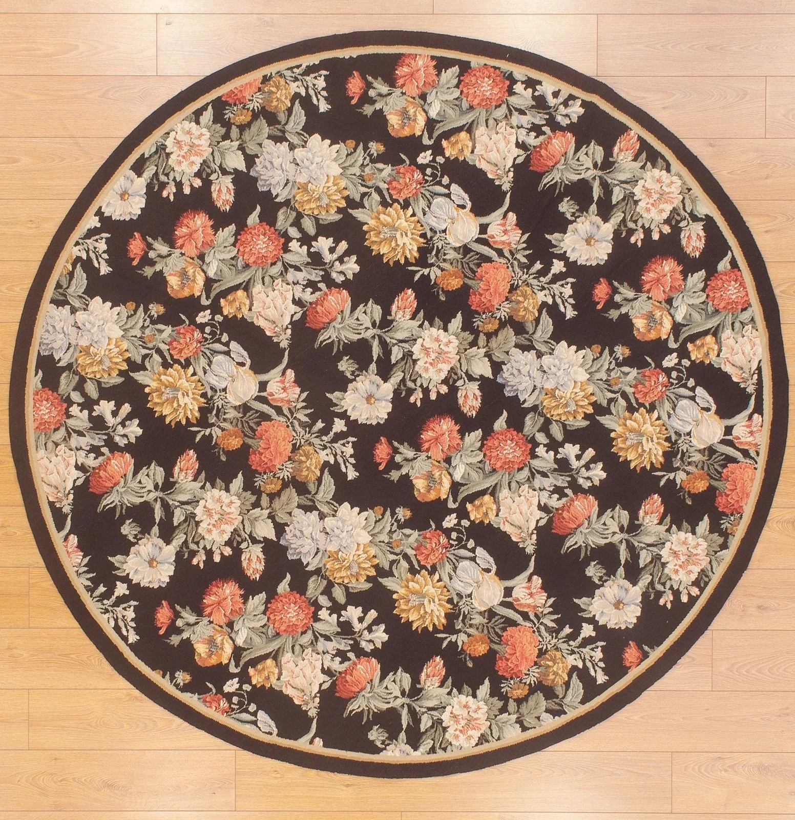 8 x 8 Round Needlepoint Carpet Style  L-99-9B