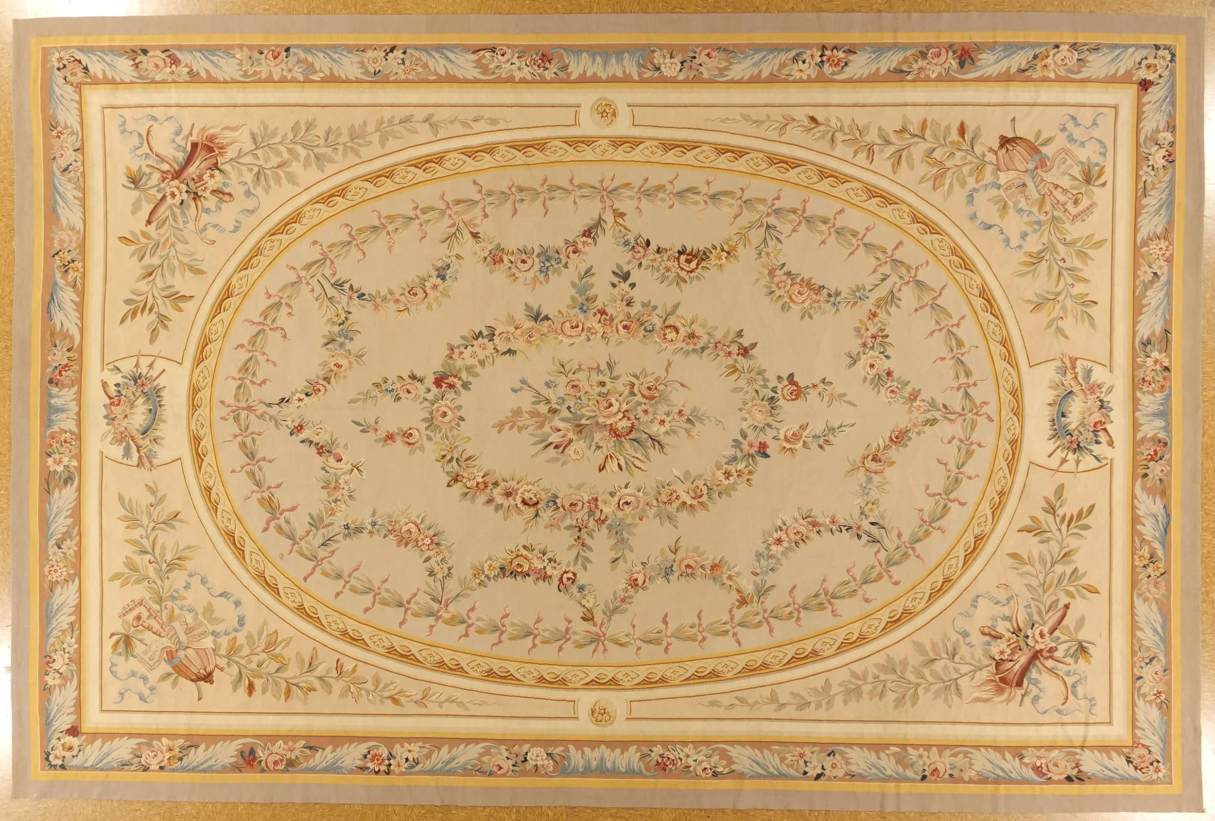 10.11 x 16.2 Aubusson Carpet 75 Louis XVI Style
