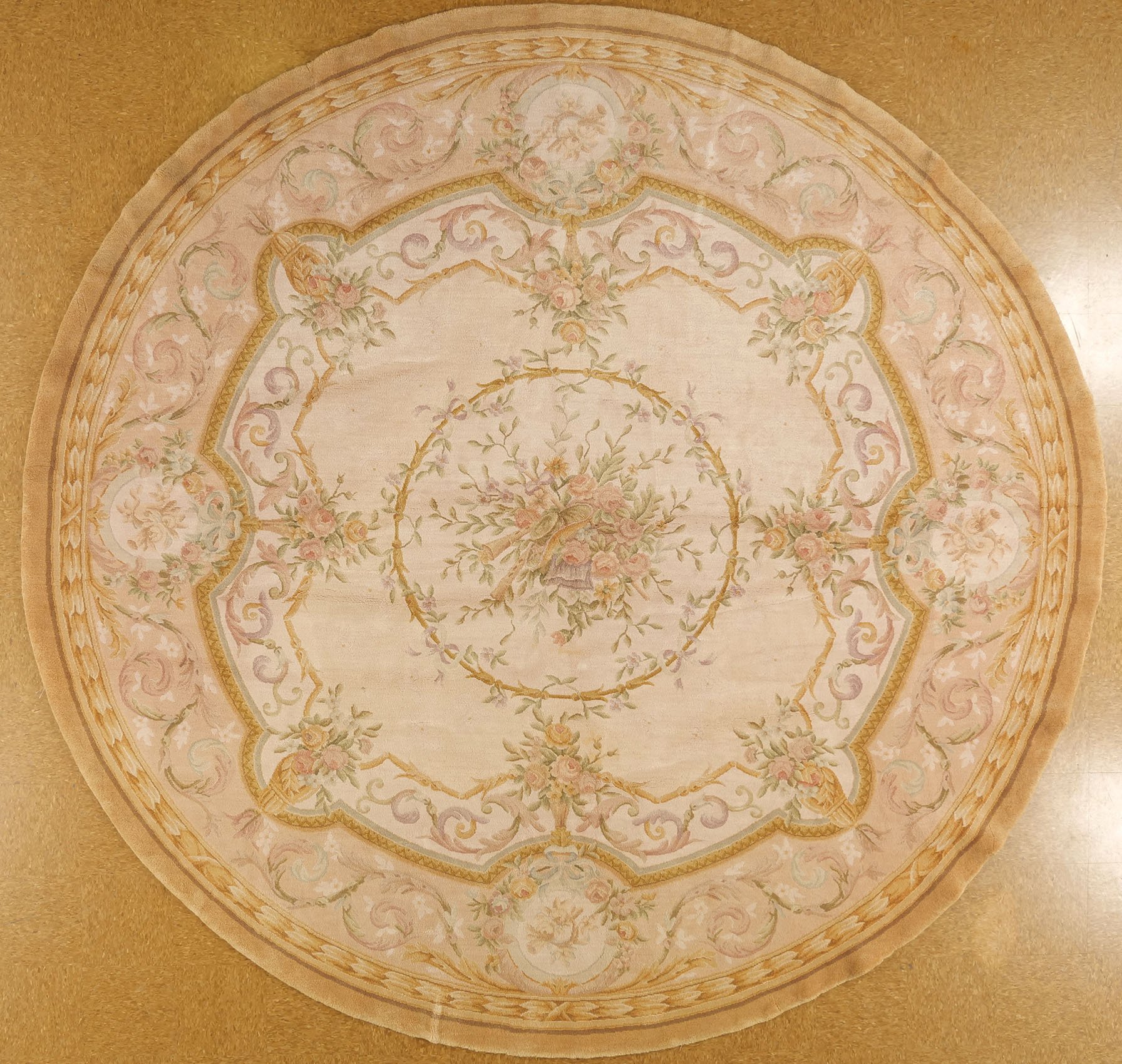 11.6 x 11.6 Savonnerie Carpet 26 Q S-3-RI Louis XVI Style