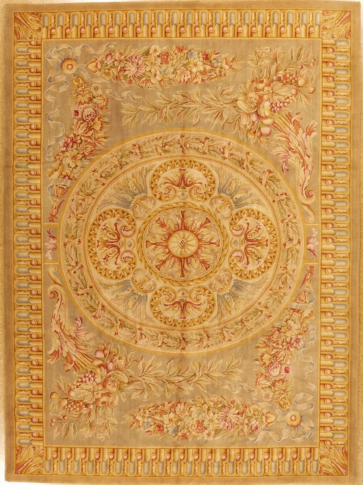 8.10 x 12 Savonnerie Rug 26Q S-145-Gray