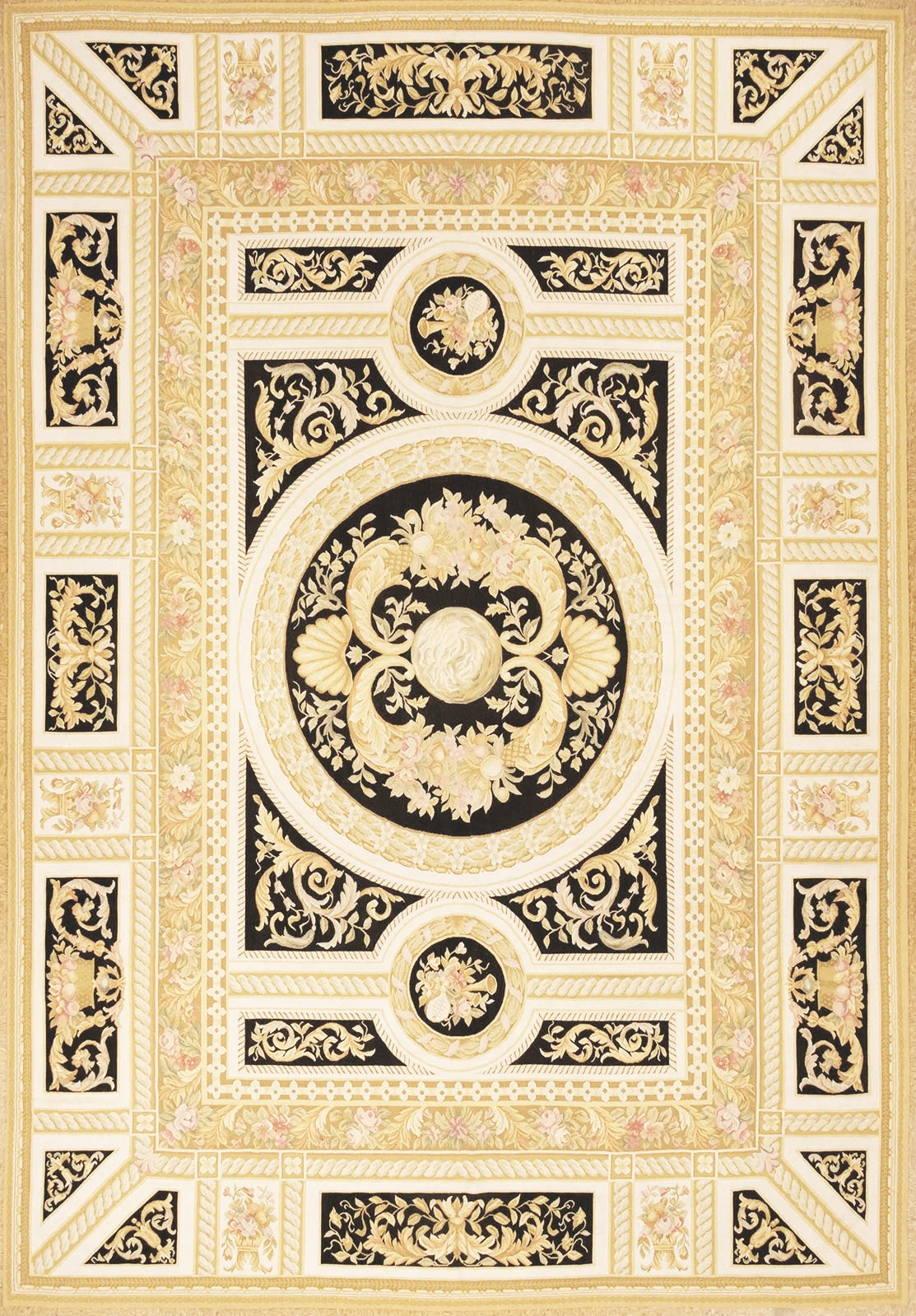 10 x 14.6 Aubusson Rug 196-Black